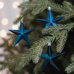 12 Blue Christmas Stars In Convenient Box