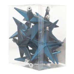 12 Blue Christmas Stars In Convenient Box