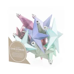 12 Christmas Stars 10cm Pastel Mix