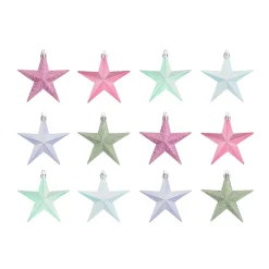 12 Christmas Stars 10cm Pastel Mix