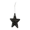 4 Glitter 3D Christmas Stars 8cm Black