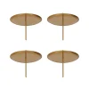 4 Gold Spike Pillar Candle Holders 8 Cm