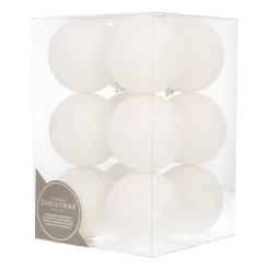 12 Iridescent Christmas Baubles In A Convenient Box