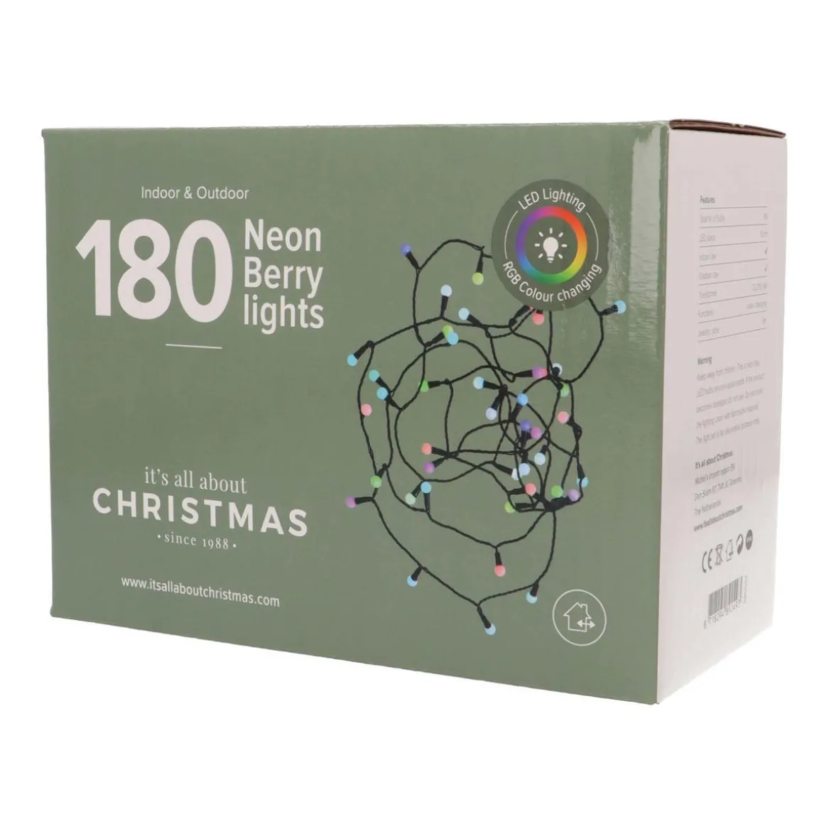 180 LED Bulb Light String | Indoor & Outdoor | Subtly Changing Colors | 23m | IP44