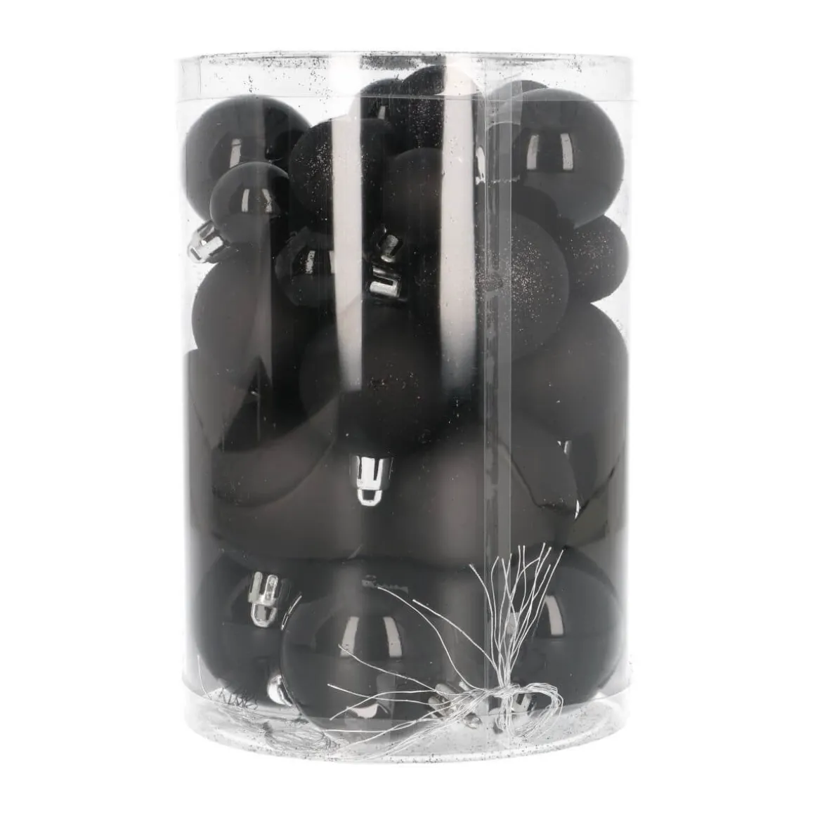 36 Pack Black Mini Shatterproof Baubles