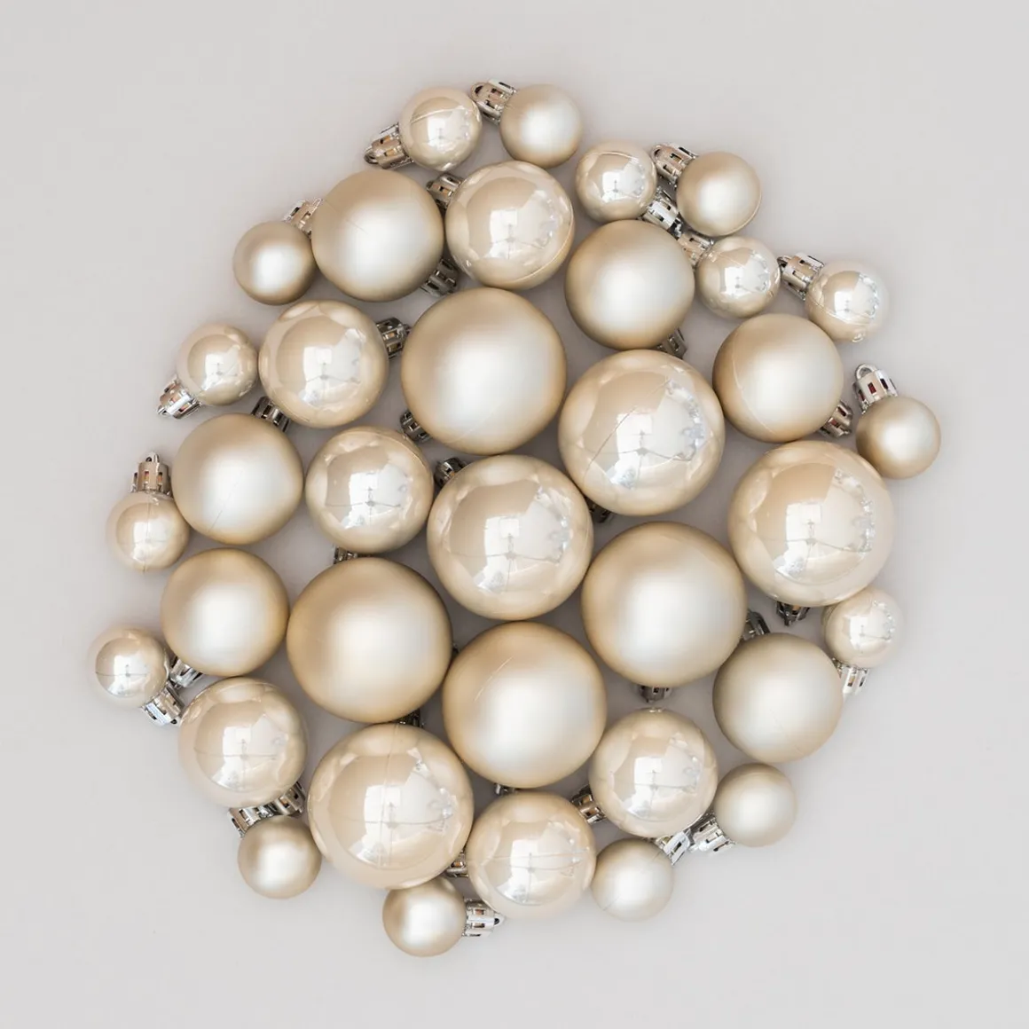 36 Pack Champagne Mini Shatterproof Baubles