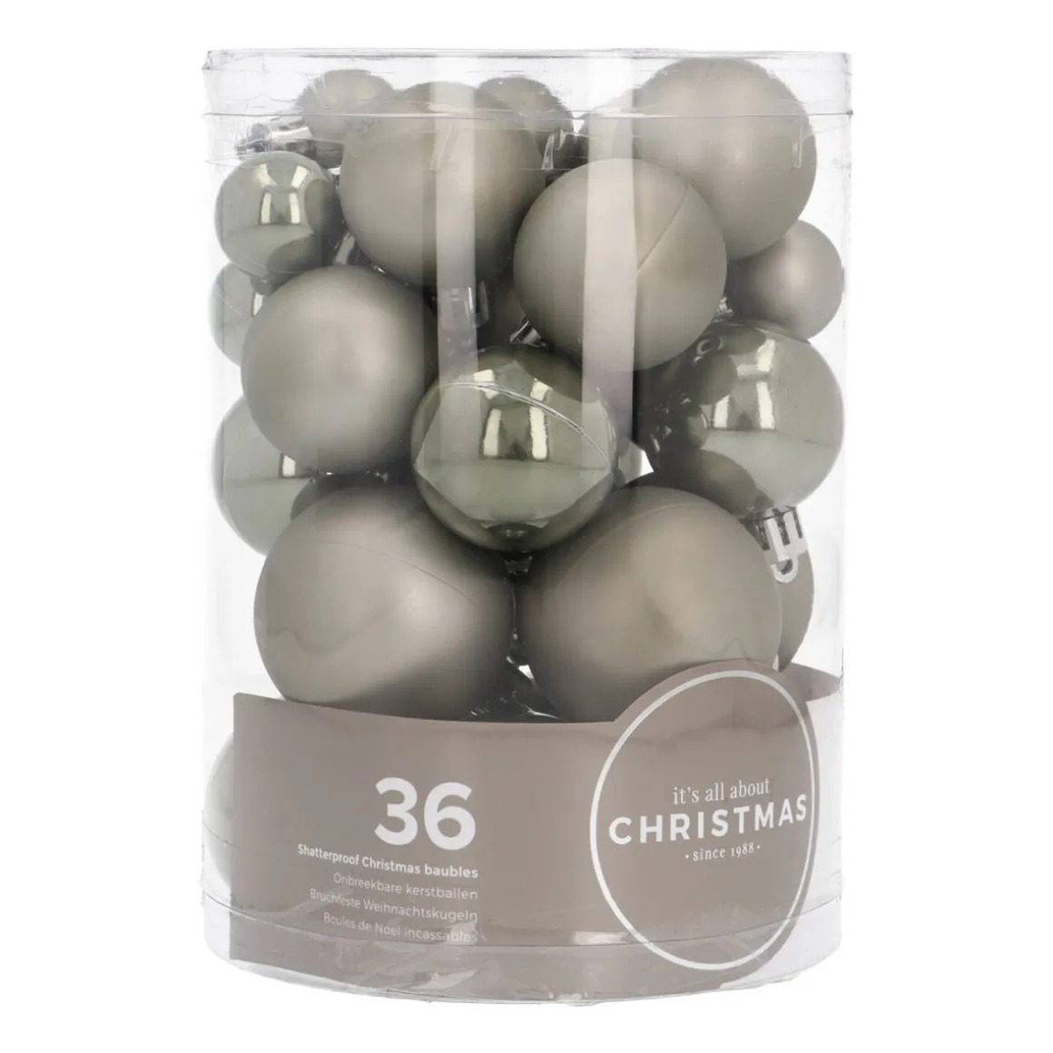 36 Pack Cottage Green Mini Shatterproof Baubles