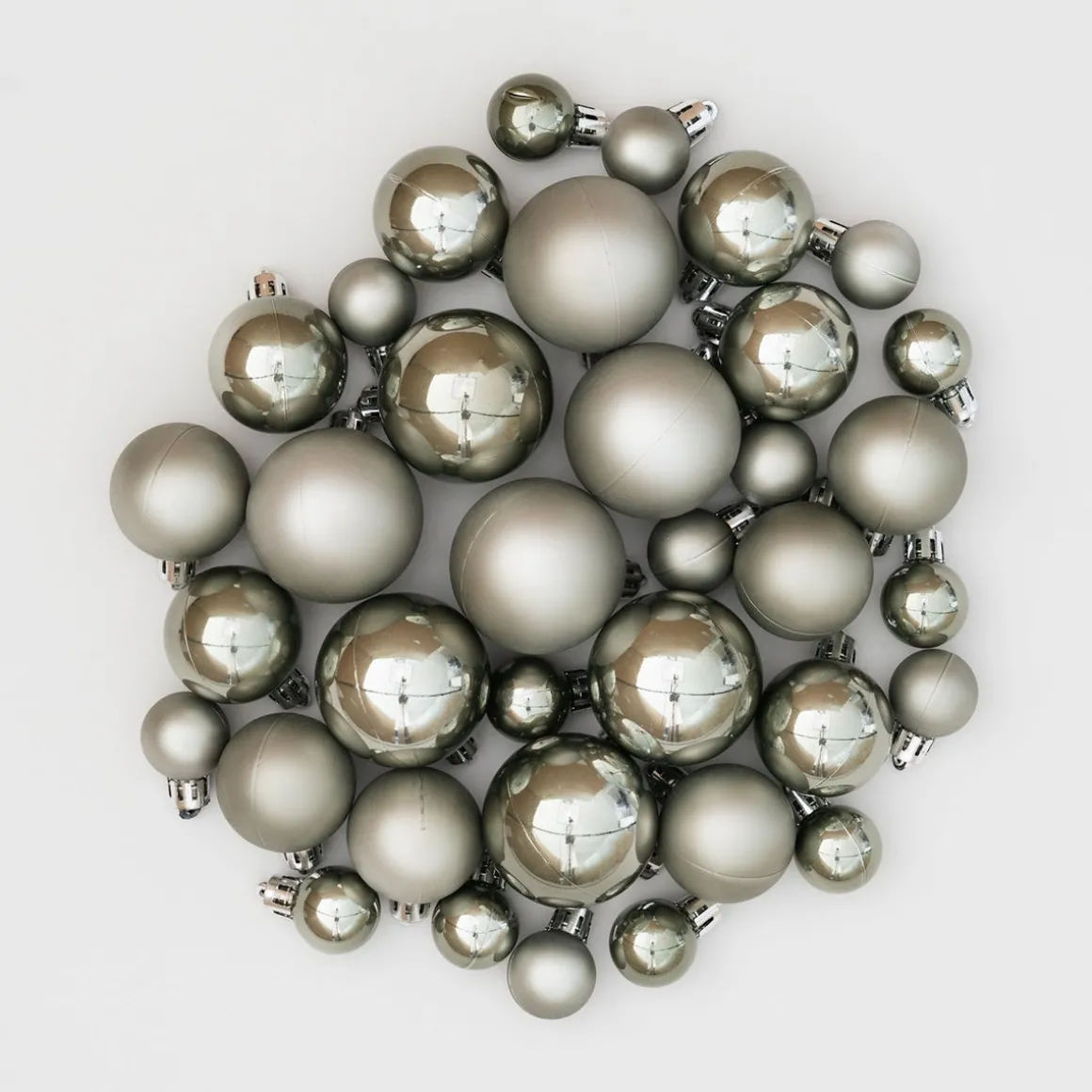 36 Pack Cottage Green Mini Shatterproof Baubles