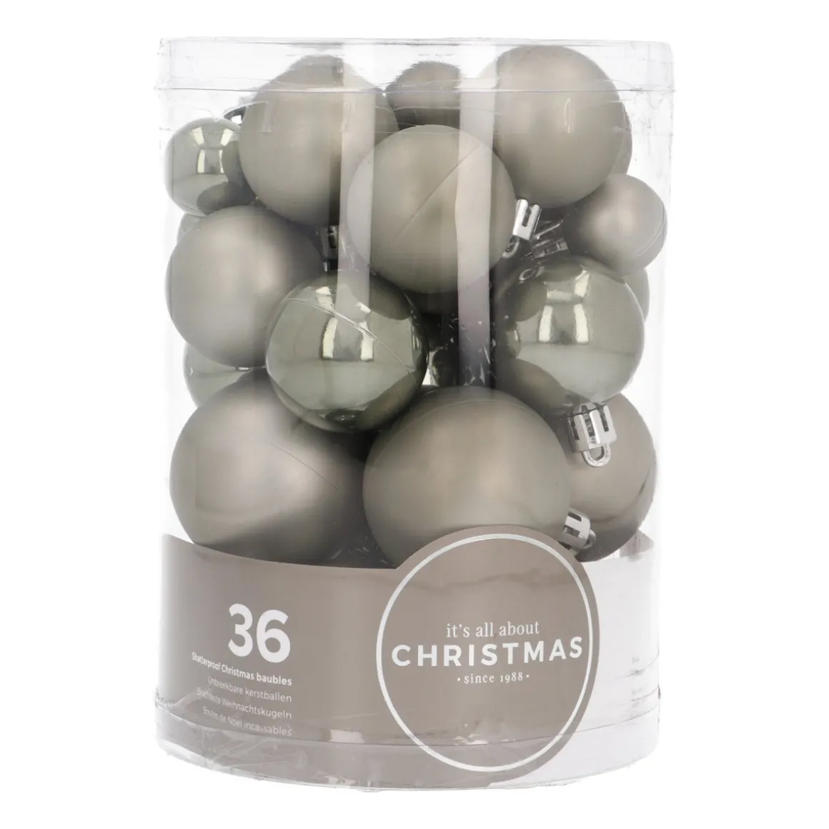 36 Pack Cottage Green Mini Shatterproof Baubles
