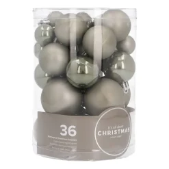 36 Pack Cottage Green Mini Shatterproof Baubles