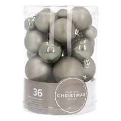 36 Pack Cottage Green Mini Shatterproof Baubles