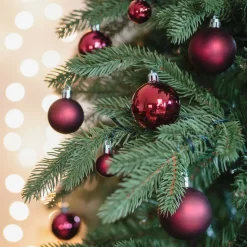 36 Pack Maroon Mini Shatterproof Baubles