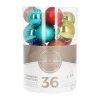 36 Pack Multicolour Mini Shatterproof Baubles