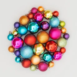 36 Pack Multicolour Mini Shatterproof Baubles