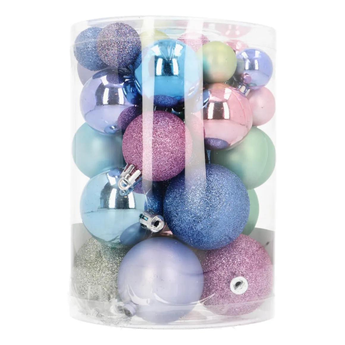 36 Pack Pastel Mix Mini Shatterproof Baubles