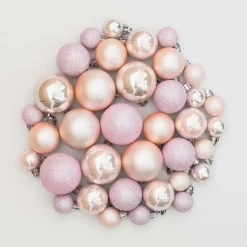 36 Pack Pink Mini Shatterproof Baubles