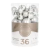 36 Pack Silver Mini Shatterproof Baubles