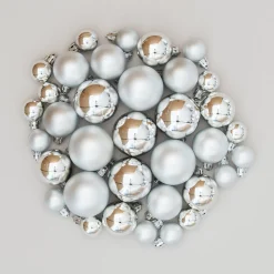 36 Pack Silver Mini Shatterproof Baubles
