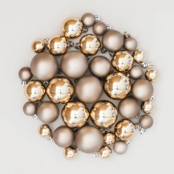 36 Pack Taupe Mini Shatterproof Baubles