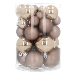 36 Pack Taupe Mini Shatterproof Baubles