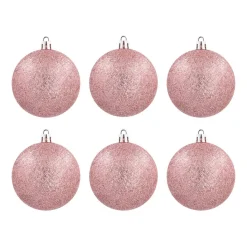 6 Shatterproof Baubles | Antique Pink | 7 Cm