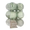 12 Shatterproof Christmas Baubles 7cm Eucalyptus