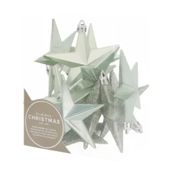 12 Shatterproof Christmas Baubles 10cm Eucalyptus