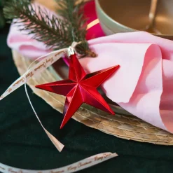 12 Shatterproof Christmas Stars Red 10 Cm