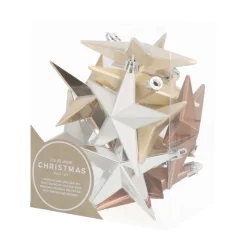 12 Shatterproof Christmas Stars Home Sweet Home Mix 10 Cm