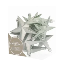 12 Shatterproof Christmas Stars Cottage Green 10 Cm