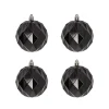 4 Shatterproof Geometric Christmas Baubles Black 8 Cm