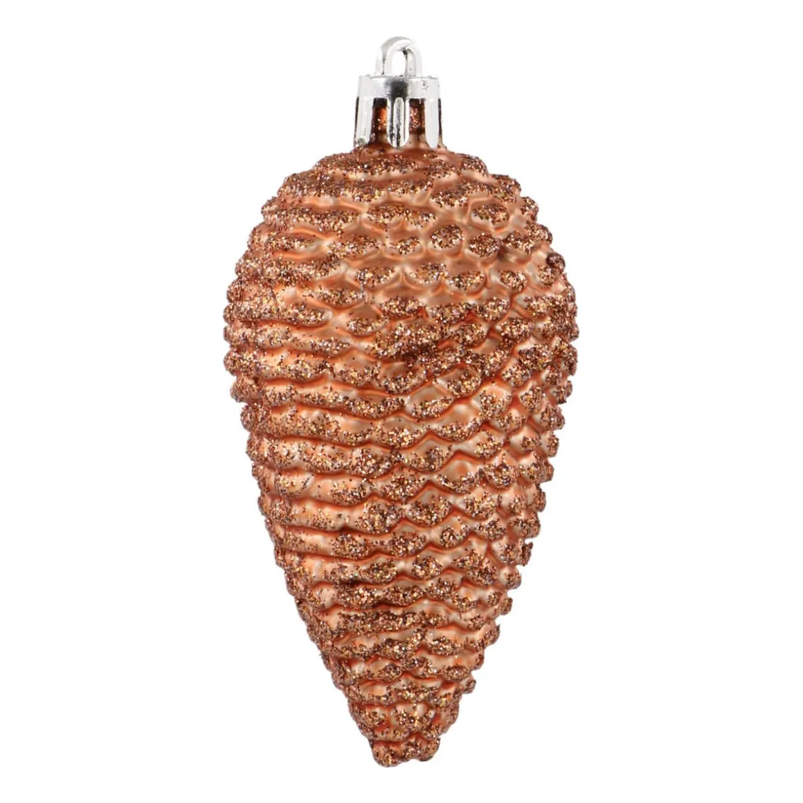 6 Shatterproof Pine Cones 9cm Copper
