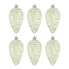 6 Shatterproof Pine Cones 9cm Eucalyptus