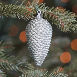 6 Shatterproof Pine Cones 9cm Eucalyptus