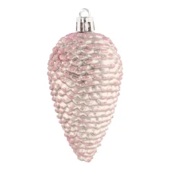 6 Shatterproof Pine Cones 9cm Pink