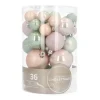36 Small Shatterproof Christmas Baubles Romantic Mix In Box