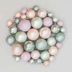 36 Small Shatterproof Christmas Baubles Romantic Mix In Box
