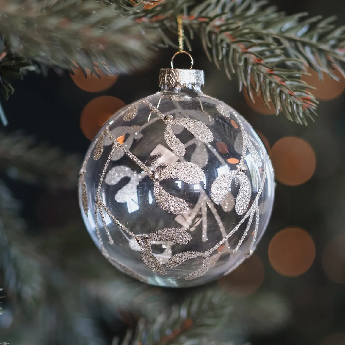 Airy Transparent Bauble With Hand-painted Design
