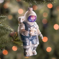 Astronaut Christmas Ornament | Glass | Silver | 14cm