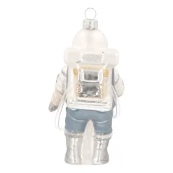 Astronaut Christmas Ornament | Glass | Silver | 14cm