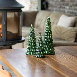 Atmospheric Deep Green LED Christmas Tree With Embossed Design