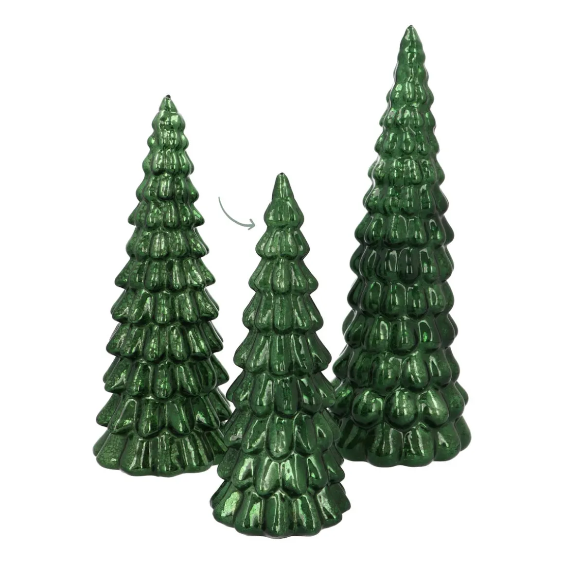 Atmospheric Deep Green LED Christmas Tree With Embossed Design