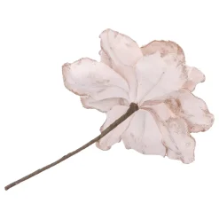 Beige Magnolia Decorative Flower With Glitters