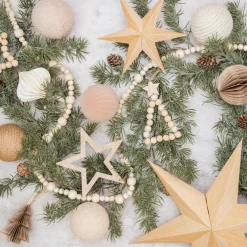Beige Velvet Christmas Bauble With Relief