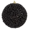 Black Beaded Christmas Bauble | Shatterproof | 8 Cm