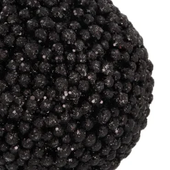 Black Beaded Christmas Bauble | Shatterproof | 8 Cm