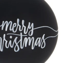 Black Christmas Bauble With 'Merry Christmas' Text