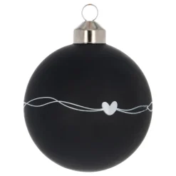Black Christmas Bauble With 'Merry Christmas' Text