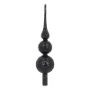 Black Glass Glitter Tree Topper