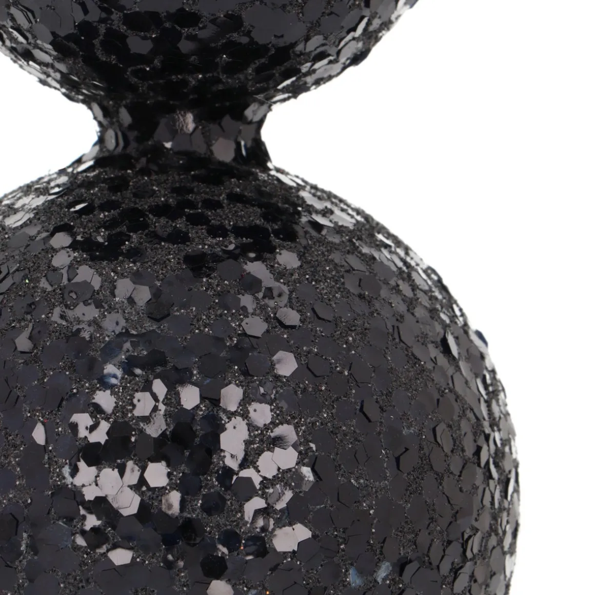Black Glass Glitter Tree Topper